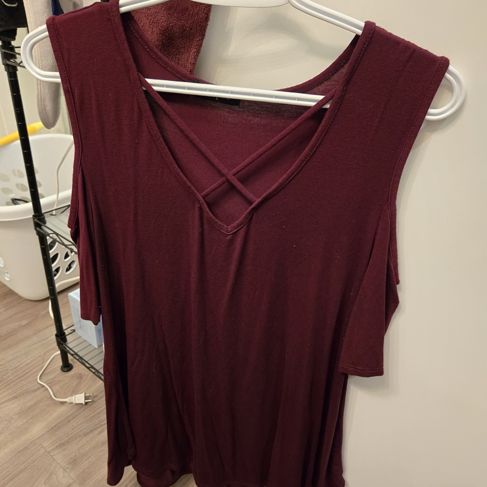 Eclipse Red Asymmetrical Cut Out Tank Top